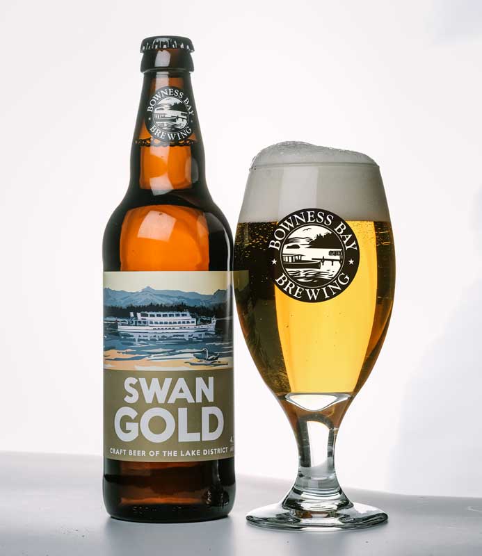Swan Gold with Glass