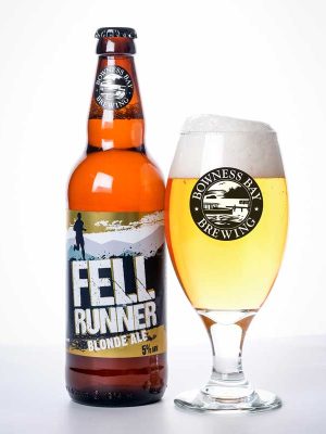 Fell Runner Blonde Ale Bottle with glass