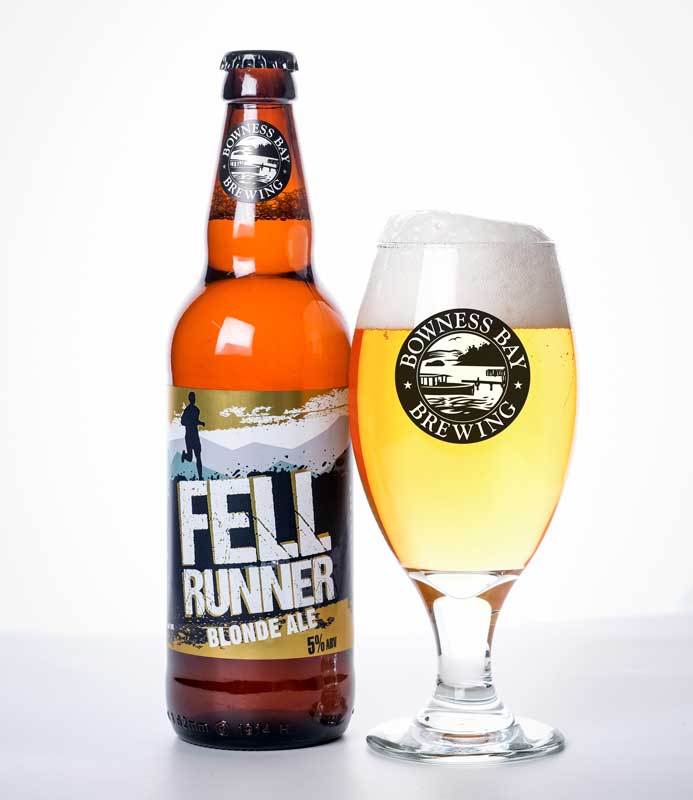 Fell Runner Blonde Ale Bottle with glass