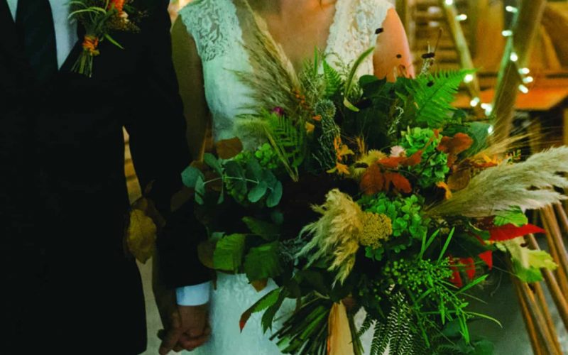 Wedding Couple with Bouquet Image